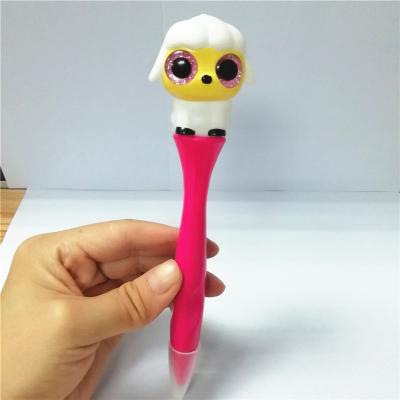 China Promotional 3d Pen Pop Eyes Sheep Pen Plastic Animal Jumping Eyes Squeeze Pen for sale