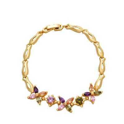 China Fashion Easy Wholesale Women Multicolor Crystals Hand Bracelet Jewelry Personalized Bracelet for sale