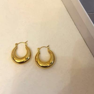 China JK0510 CLASSIC Small Steel Material Gold Plated Hoop Earrings for sale