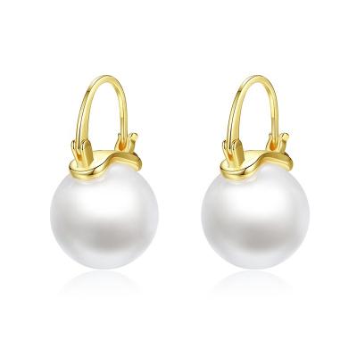 China JK0132 CLASSIC Earring For Women Fashion Statement Imitation Pearl 18k Gold Plated Pearl Earrings Wholesale for sale