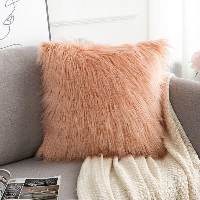 China High Quality Faux Fur Anti-bacteria Fur Pillow Cover Custom Plush Pillow Plush Cushion Cover for sale