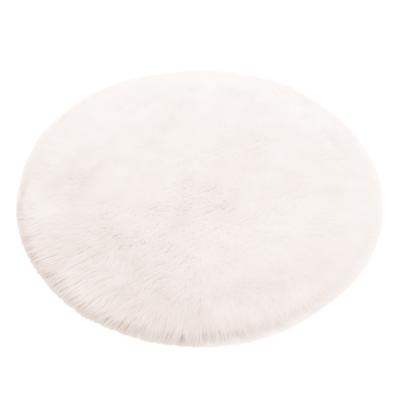 China Washable Fluffy Round Carpets Living Room Decor Faux Fur Blankets Kids Room Long Plush Blankets for sale