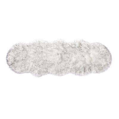 China Wholesale White Fluffy Long Hair Artificial Wool Suede Cloth Blanket Sheepskin Faux Fur Rug Acrylic Mat Washable for sale