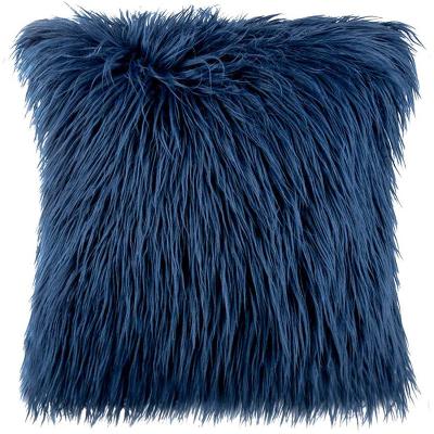 China Custom Made Anti-bacteria Faux Fur Cushion Covers Gradient Mongolian Home Decor Fashion Pillow Cover 2022 Faux Fur Charm Pillow for sale