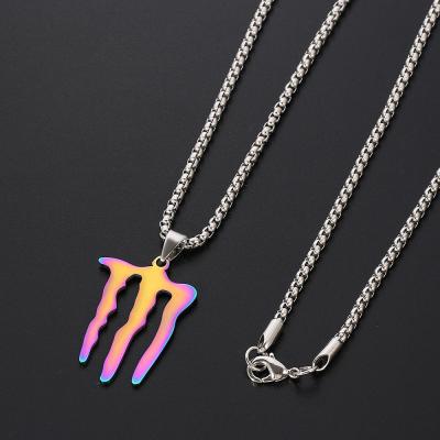 China The Other Hip Hop Magic-claw Necklace Men's and Women's Geometry Rock Necklace Fashionable Wild Dangling Chain for sale