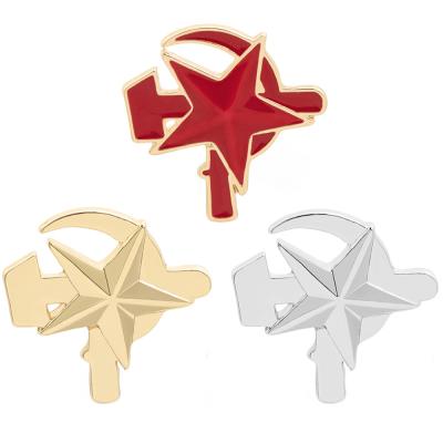 China ALLY USSR Retro Symbol Enamel Pin Red Star Sickle Hammer Brooches Coat Lapel Pin Badges Jewelry Bag Decoration for sale