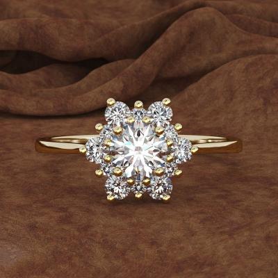 China Other Luxury Crystal Snowflake Gold Ring Wedding Jewelry For Women for sale