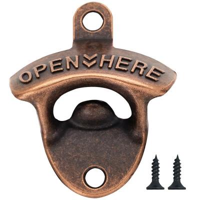 China Wall Mounted Retro Metal Kitchen Instruments Bottle Opener Vintage Alloy Hanging Beer Open Tools Four Colors Bar Accessories Available for sale