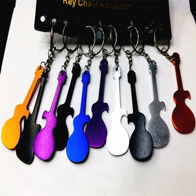 China Metal Guitar Bottle Opener Key Chain Aluminum Alloy Beer Opener Keychain For Party Favors Activities Small Gifts Custom Logo for sale