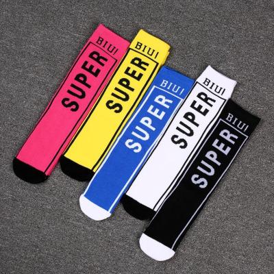 China Spring Athletic Children High Sport Socks School Students Girls Boys Soccer Socks Skate Kids Baby Long Dance Socks With Letters for sale