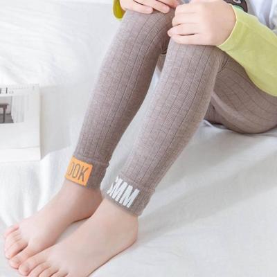 China Polyester/Cotton Soft Knitted Pants Autumn Clothes Pants Toddler Child Baby Children Leggings Letters Girl Stretch Leggings 3-10 Years for sale