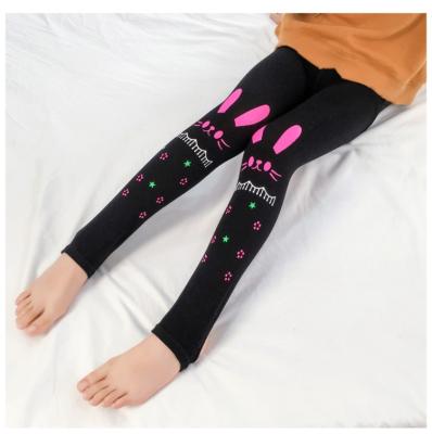 China Polyester/Cotton Girls Leggings Spring Foot Pants Dance Force Elastic Legging For Girls Clothes Cartoon Cat for sale