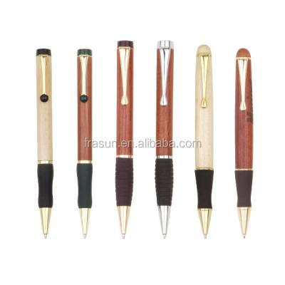 China Promotional Pen Wooden Ball Logo Engraved Pen Spinning Pen Kits for sale