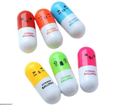 China Super Promotional Cartoon Plastic Pen Barrel Pill Capsule Shape Promotional Ball Pen for sale