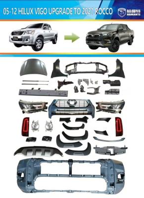 China Front Rear Bumper Car Body Kit For Toyota Hilux Vigo 05-14 Upgrade To 2021 Rocco for sale