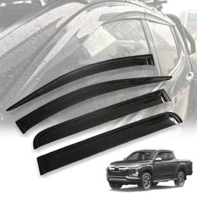 China visera plástico de la ventana de la puerta de Sun de la lluvia del coche del negro de la placa de la resbalón del camión 4x4 en venta