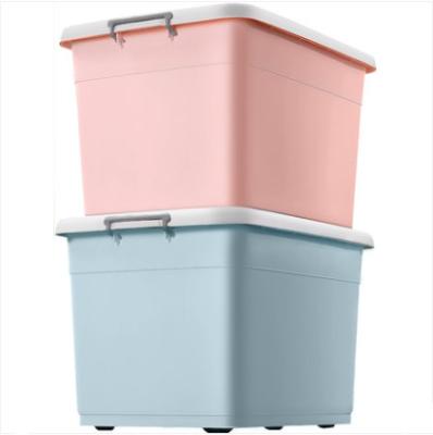 China High Capacity Plastic Rollover Extra Large Storage Trash Cans Clothing Clothes Store Large Content Box Household Box Trash Can Organizer for sale