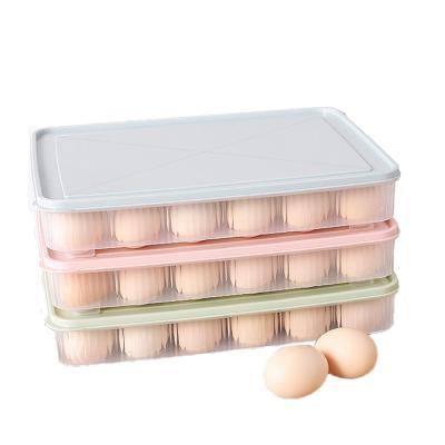 China Creative Kitchen Stored Organizing Egg Box, 24 Color Grid Plastic Storage Box, Unbreakable Refrigerator Box Fresh-Keeping Wholesale for sale