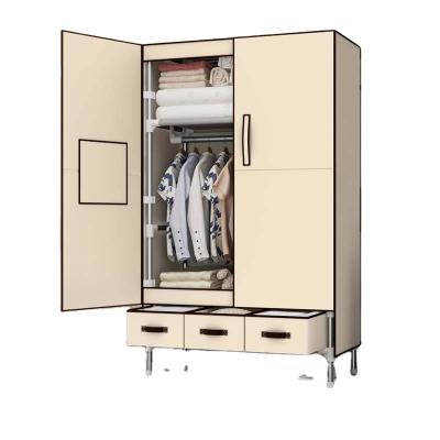 China Wardrobe rental wardrobe, strong and durable, modern and simple portable piece of cloth, steel pipe, thickened reinforcement for sale