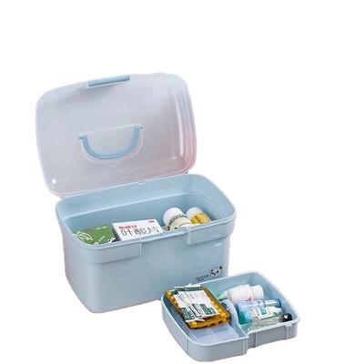 China Portable Nail Box Fashion Household Double-Layer Medicine Cabinet Storage Box First Aid Kit Storage Box Plastic for sale