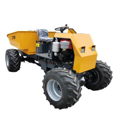 China 1Ton ZY100 Mini Construction Machinery 4 Wheel Driver Mini Site Dumper Garden Dumper 4x4 Construction Machinery Repair Shops for sale