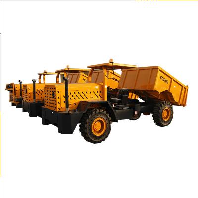 China construction tunnel usage underground mining diesel dumper truck mini 6 ton 4wd tunnel dump truck with good price 4950*1950*1750mm for sale