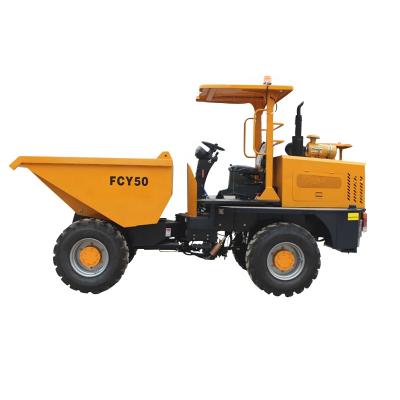 China Hotels 4 wd CE certificate muliti way use short haul mobile wheel barrow dumper 5 ton FCY50 for sale