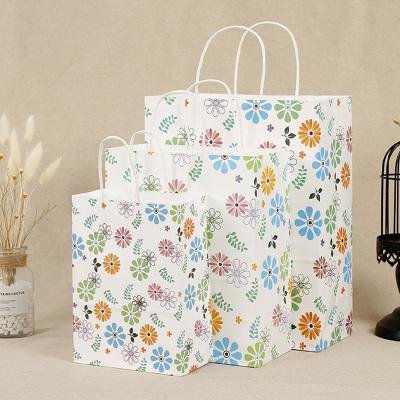 China 24Pcs Gift Recyclable Paper Bags Eco-friendly Kraft Brown Paper Gift Bags With Handles Bulk Paper Bags With Your Own Logo for sale