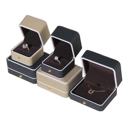 China ODM/OEM Recycled Materials Round Corner PU Leather Necklace Earrings Ring Buckle Jewelry Gift Box Jewelry Packaging Box Can Be Customized for sale