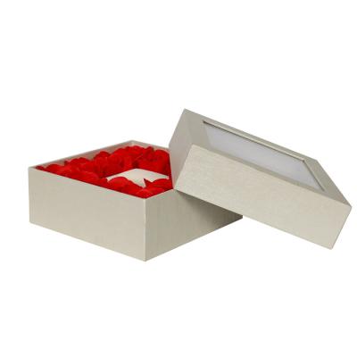 China High Recyclable Flower Gift Box Valentine's Day ODM/OEM Custom Wedding With Hand Gift Window Rose Immortal Flower Box for sale