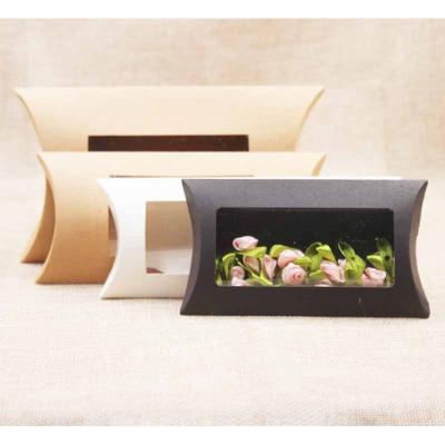 China ODM/OEM New Recyclable Elegant Cow Long Gift Box 3 Color Kraft Paper Box PVC Black White Black Optional Window Pillow Box for sale