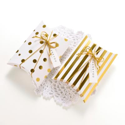 China Creative Gift Box High-grade Gilding Simple Recycled LOGO Origami Pillow Box Custom Materials OEM/ODM Small White Paper for sale