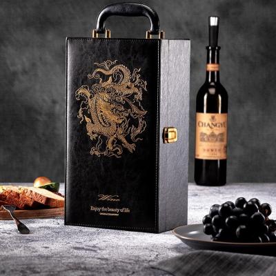 China High-End Materials OEM/ODM Creative Wine Double Wine Box Recycled Recycled Wood Box Portable Custom Wine Box for sale