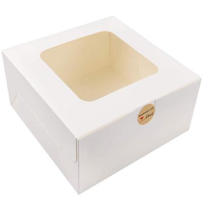 China New Creative Recycled Materials Brown Paper Color Bakery White Cookies Cake Pie Box With Window Wrap Food Decoration Box for sale