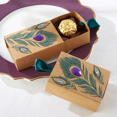 China New Creative Materials Fashion Peacock Candy Drawer Cardboard Box Candy Teabag Packaging Paper Box Inlaid Peacock Recycled Gift Box for sale