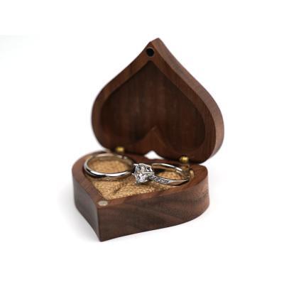 China Solid Wood Jewelry Gift Box Brown Black Walnut Ring Box Gift Jewelry Packaging Customizable Jewelry Storage Box Children's Hair Accessories for sale