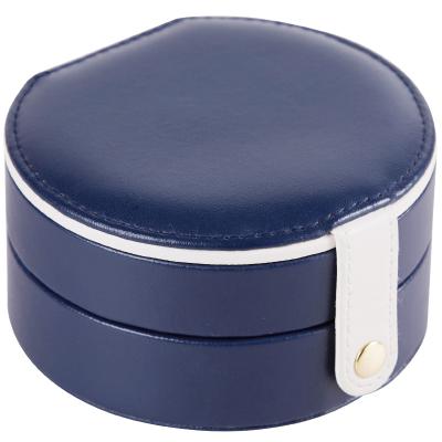 China 2021 Materials Cosmetics Round Leather Portable Zipper Storage Box Travel PU Jewelry Box Recycled Packaging Organizer Gift Box for sale