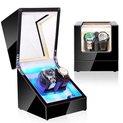 China Factory Price Luxury Piano Lacquer Wooden Watch Winder Box Custom Automatic Single Automatic Rotary Boxes for sale