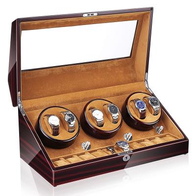 China Luxury Velvet Coating Watches Case 16 Watch MDF Winder Watch Automatic Rotating Movement For Mechanic Watches Big Automatic Watch Winder for sale