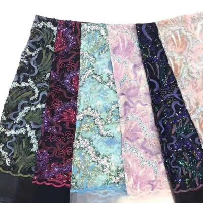 China 2019 Simply Sequin Fabric High Quality Flower Fabric For Event Dress for sale