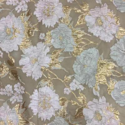 China Breathable High Quality 100% Polyester Jacquard Fabric With Flower Pattern Fabric For Garment Dress Sofa Blanket YSw013 for sale