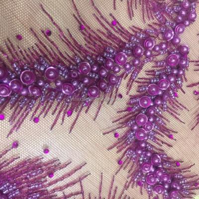 China Factory direct wholesale mesh fabric QUICK DRY with sequins fabric fabricfor beaded prom evening dress for sale