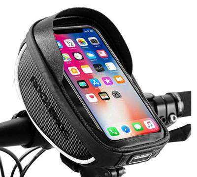 China Outdoor Bike Bicycle Phone Mount Bags Front Frame Top Tube Handlebar Waterproof Bags With Touch Screen Phone Holder Case Sports Bike for sale