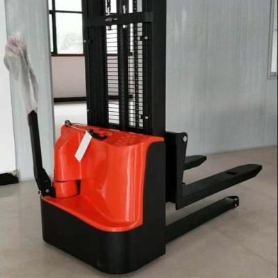 China Garment Shops All Electric Hand Stacker 1.5 Ton Walk Forklift Pallet Stacker for sale