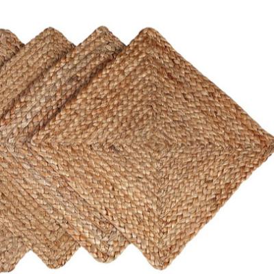 China Sustainable Braided Place Mats Set of 4 Reversible, 100% Jute, 14x14 Square Farmhouse Vintage Non-Slip Jute Place Mats for Dining Table, Perfec for sale