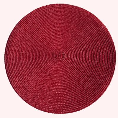 China Sustainable Durable Washable Heat Insulation Place Mats Home Low Profile Non-Slip PP Round Woven Place Mats for sale