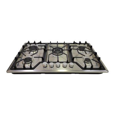 China Household OEM holden factory professional made 860*510*120mm stainless steel table top 5 burner gas stove for sale