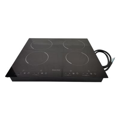 China Household china holden OEM manufacturing panel 4 touch control black crystal gas electric hob for sale