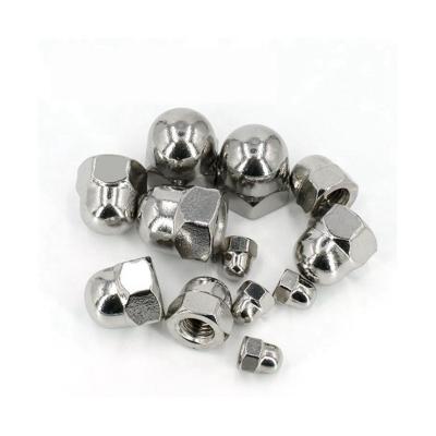 China Stainless Steel Hexagonal Cap Fastener Connector Qualifications Electrical And Leather Nut Umbrellas Glossy Type Fasteners for sale