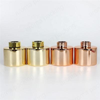 China Wholesale Personal Care Rose Gold Aromatherapy Essential Oil Reed Diffuser Glass Electroplating Bottle With Screw Caps for sale